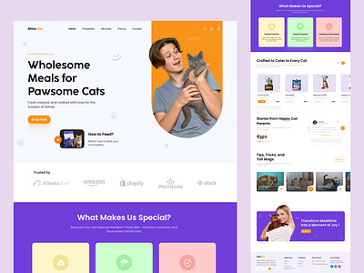 Cat Food Figma Website UI/UX Design cat food website dog food ecommerce website figma website pet food pet food website shopify website website design website mockup website ui design