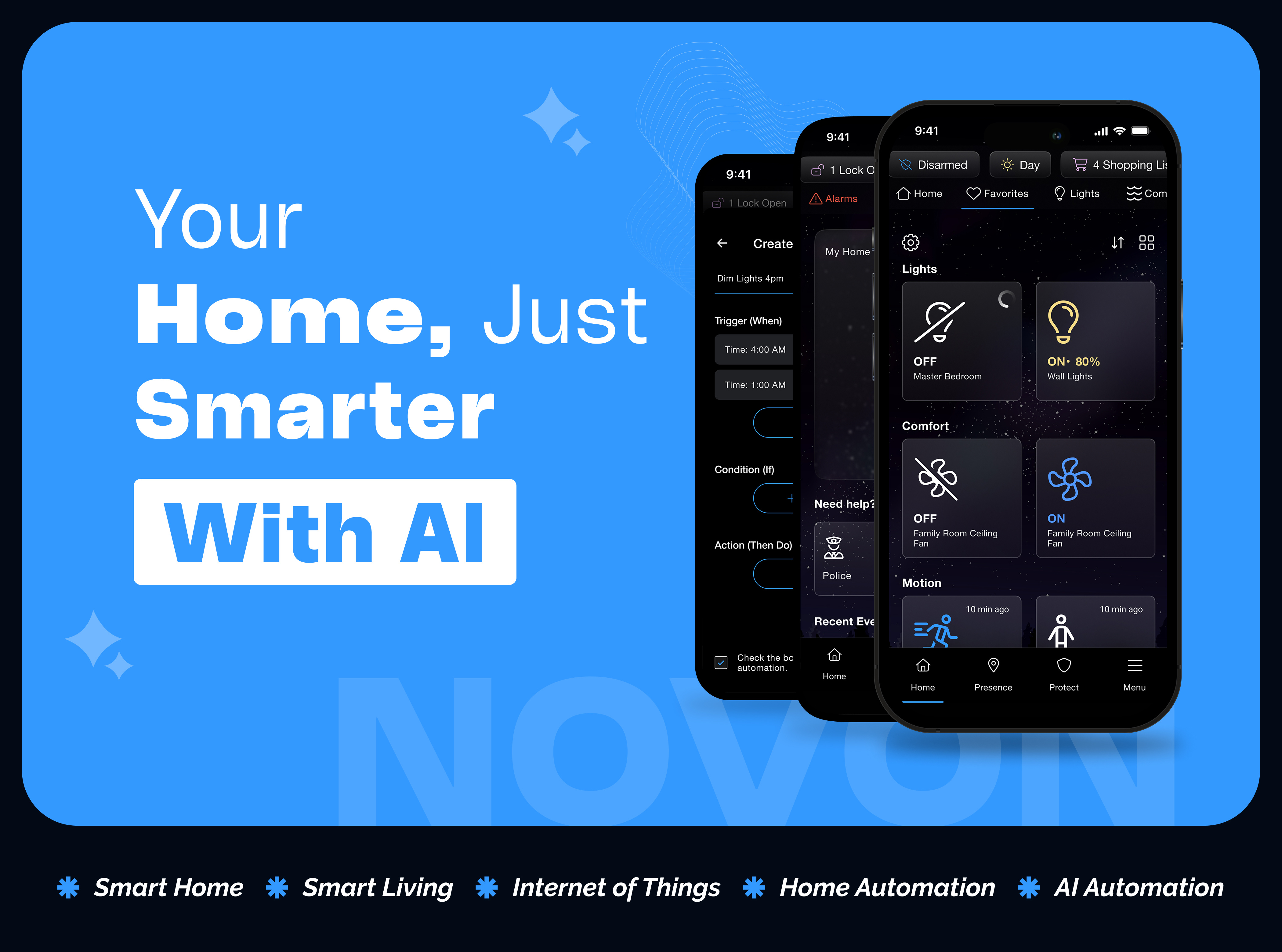 Novon | Smart Home Automation App | UI UX | IOT App ai case study home control app home management iot smart gadgets smart home smart technology ui ux