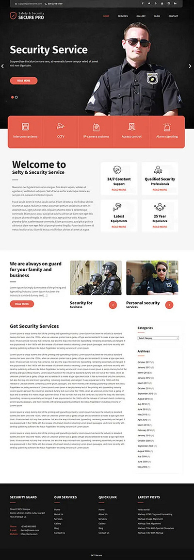 SKT Secure - Free Security WordPress Theme branding design illustration security design security theme security wp theme theme design website builder wordpress design wordpress development wordpress template wordpress theme