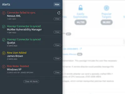 Alert Panel Exploration alert dark james brown kenna kennasecurity notification panel ui web application