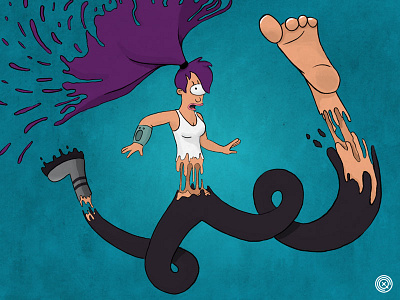 Turanga Leela character futurama illustration leela melting mutant