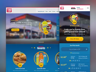Speedway clubs cpg gatorade loyalty products progress bars retail rewards speedway web
