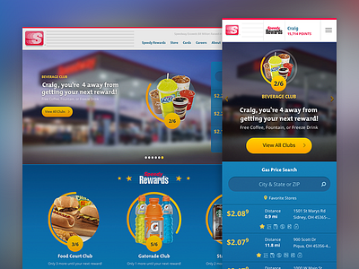 Speedway clubs cpg gatorade loyalty products progress bars retail rewards speedway web