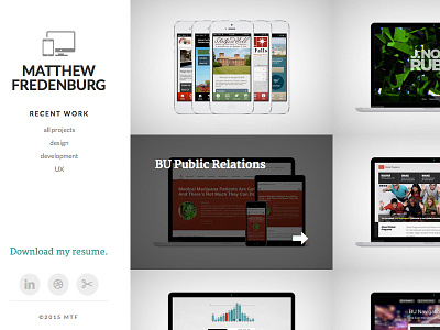 Matt Fredenburg Portfolio front end development portfolio ux ux design web web design