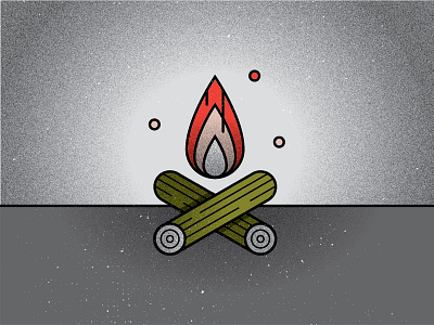 F is for fire. campfire camping fire illustration