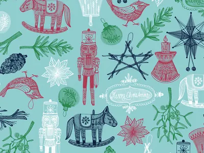 christmas wrapping paper christmas illustration pattern wrapping paper