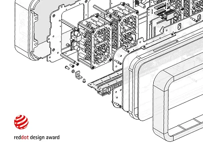 Rhei - Liquid clock prototype black clock ferrofluid liquid white