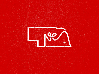 Nebraska "State Mark" apparel brand branding depth design identity logo logo design red simple texture vector