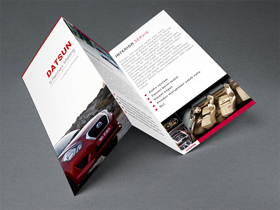 Datsun Tri Fold Brochure brochure car datsun design paper red selling