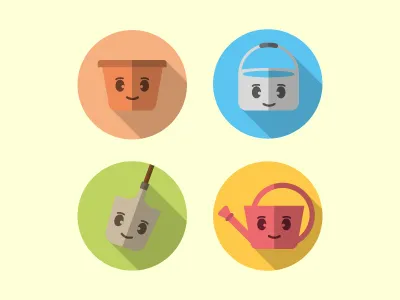 Garden Icons flat garden icon item