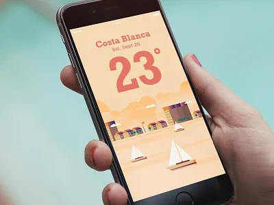 Costa Blanca app color dashboard illustration vector weather