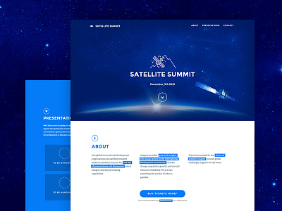 Satellite Summit blue conference landing page satellite space summit