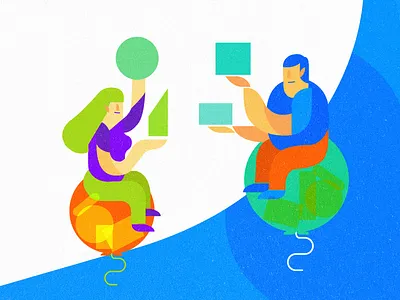 Balloon and exchange app balloon exchange illustration mobile trade