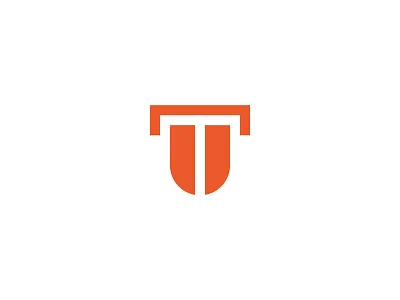 TU with a shield icon logo logo design monogram security shield tu