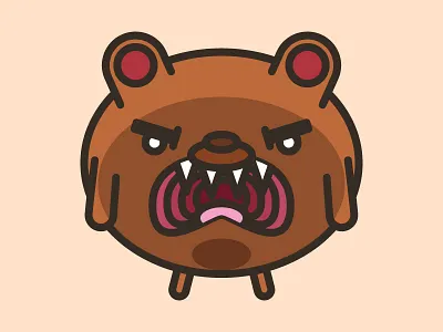 Bear adventure time angry animal bear icon illustration
