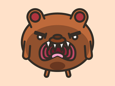 Bear adventure time angry animal bear icon illustration