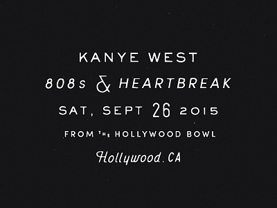 Hollywood Bowl kanye lettering live music type