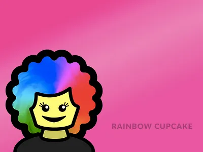 Rainbow Cupcake avatar design illustration vector