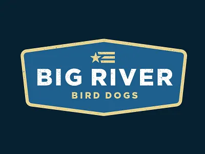 Big River Bird Dogs america badge bird dog logo typography vector