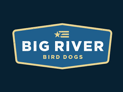 Big River Bird Dogs america badge bird dog logo typography vector