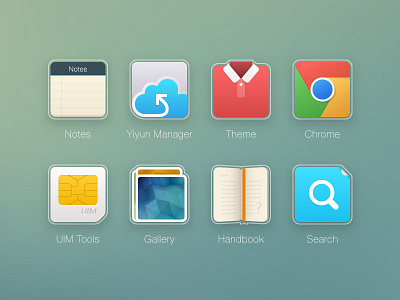 Thin Line 3 chrome gallery handbook icons notes search theme uim tools yiyun manager