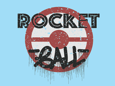 Rocket Ball design dirty graffiti logo slovakia typography vector