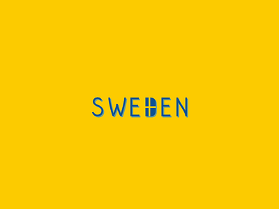 Sweden flag lettering logo nationality playoff rebound sweden typography word