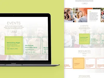 Events Section clean events horizontal interaction minimal natural ui