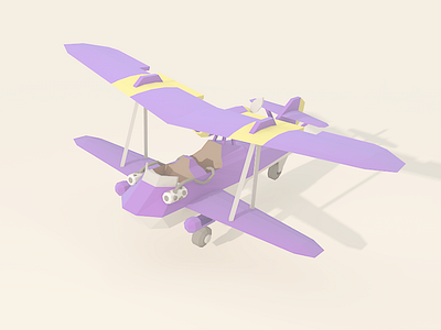 Fighter Type-A: Gambler 3d c4d gaming illustration low poly model plane render video games