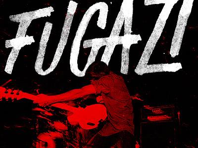 Fugazi black brush calidoso cola pen dischord diy fugazi hardcore lettering red white