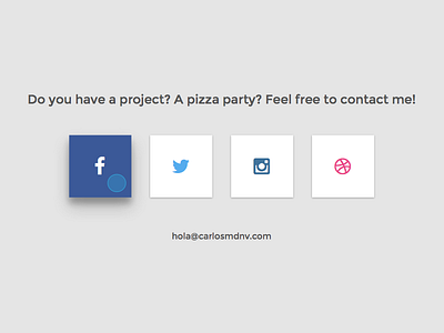 Contact section | Personal website box buttons clean css email facebook flat html icons minimal ui web