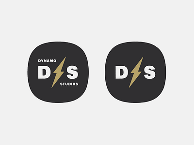 Dynamo Studios Concept bolt electric gold lightning logo simple vintage white