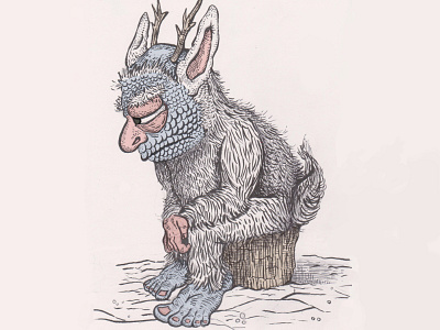 Sad Monster brushpen drawing illustration inkdrawing monster picturebooks