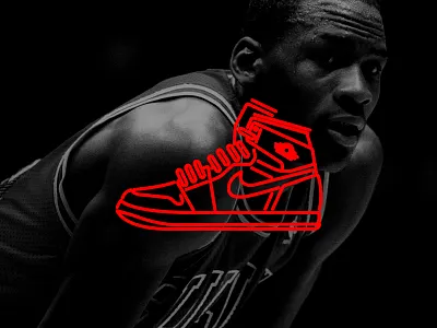 Air Jordan 1 Line Icon design icon illustration jordan sneakons