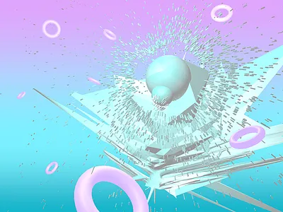 under the blood moon 3d abstract c4d cinema4d pastel render shapes