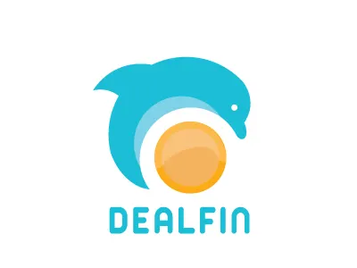 Dealfin | logo coin dolphin logo logotype mark symbol