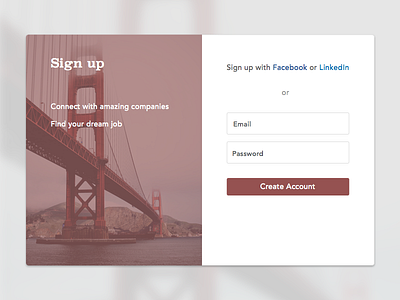 Sign up modal bridge burgandy create maroon modal sign up ui ux