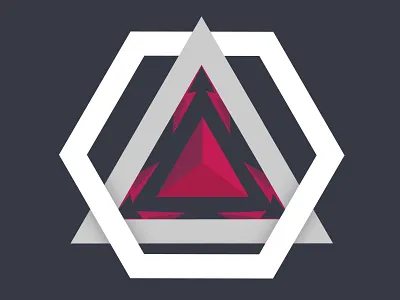 Star gate logo gate grey hexagon logo red star symbol triangle white