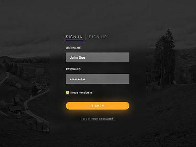 Login Screen interface login sign ui up