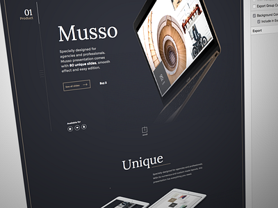 Musso Sneakpeek cremia free html market me portfolio template theme ui ux