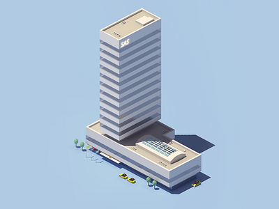 SAS Radisson Blu Royal hotel, Copenhagen. blender building copenhagen denmark hotel isometric low poly lowpoly modern radisson render sas