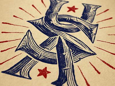 USA america distressed grunge hand drawn lettering patriot typography united states vintage