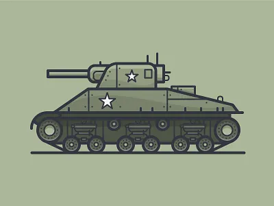 Tank army daily challenge icon military outline vector
