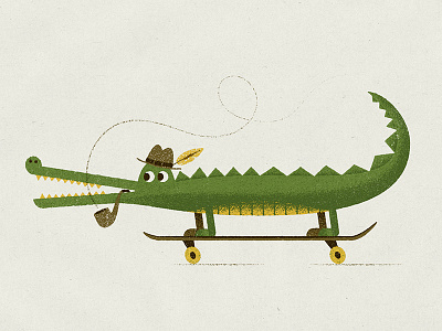 Gator Skater gator illustration skate texture