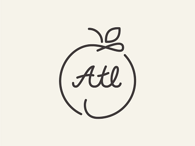 Ga Peach atlanta design georgia icon illustration illustrator line peach