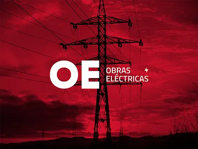 Obras Eléctricas SRL brand company electric grmn identity logo logotype oe stationery