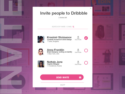 Day 021 Dribbble Invitation Modal card dashboard data dribbble graph interface invitation stats ui ux widget