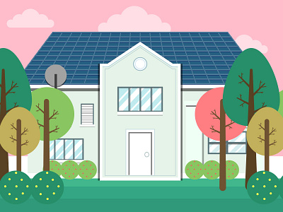 Bungalow flat illustration vector