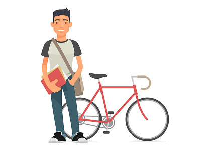 Student bike flat design flat illustration illustration student svg