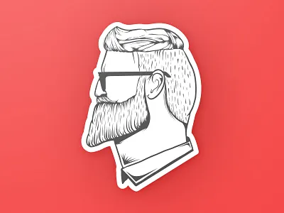 Sticker idea beard decal glasses hipster mule sticker sunglasses